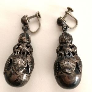 Sterling Clip On Earrings w/Screw Style Tight Up